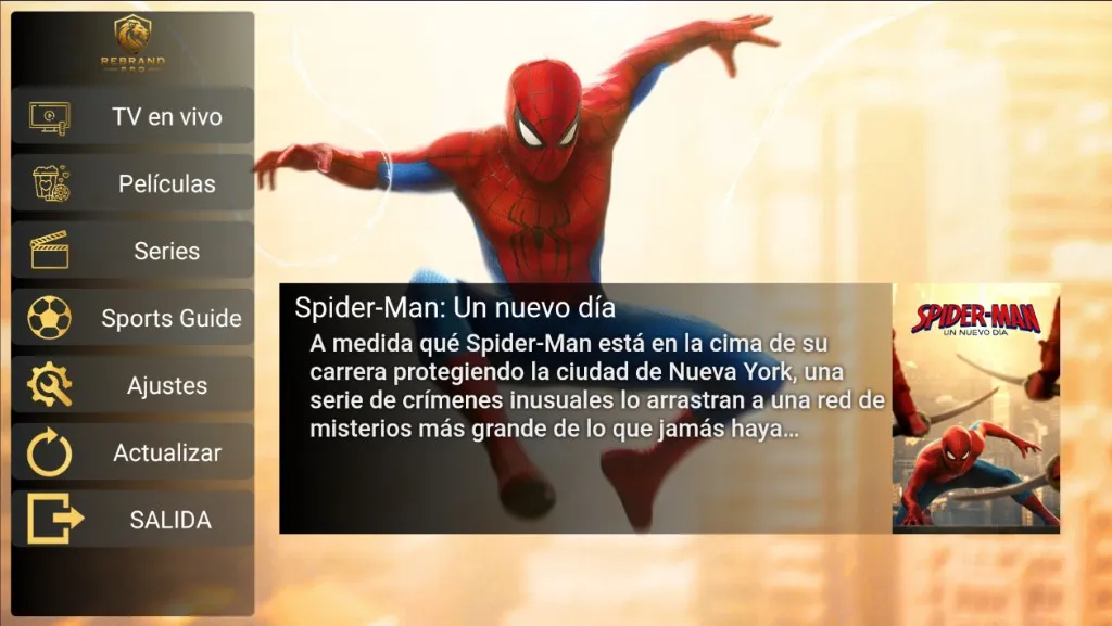 IBO 3.8 Dorada - Pantalla de Inicio