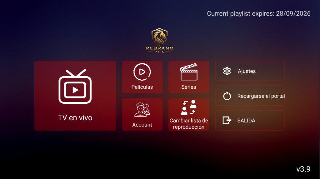IBO 3.9 Red - Pantalla Principal