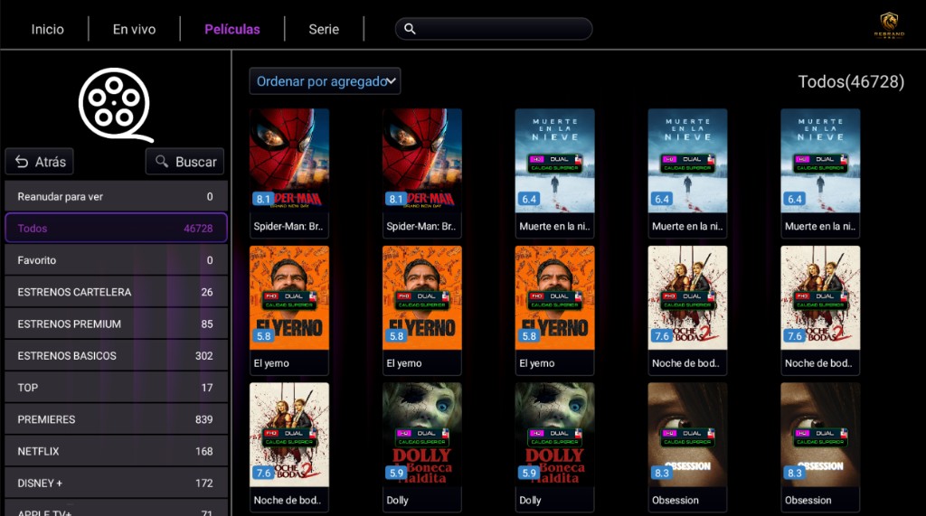 IBO Ultra Glass - Movies List