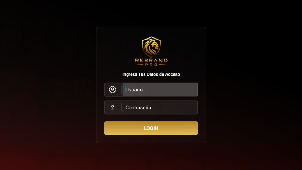Legacy Player - Pantalla de Login