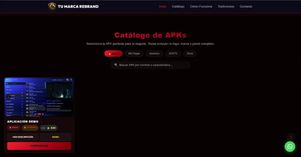 Reseller Web - Tema Rojo