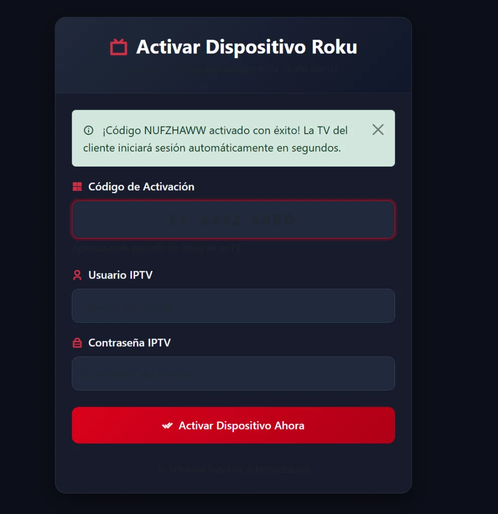 ROKU ESTILO NETFLIX - Panel Web de Activación