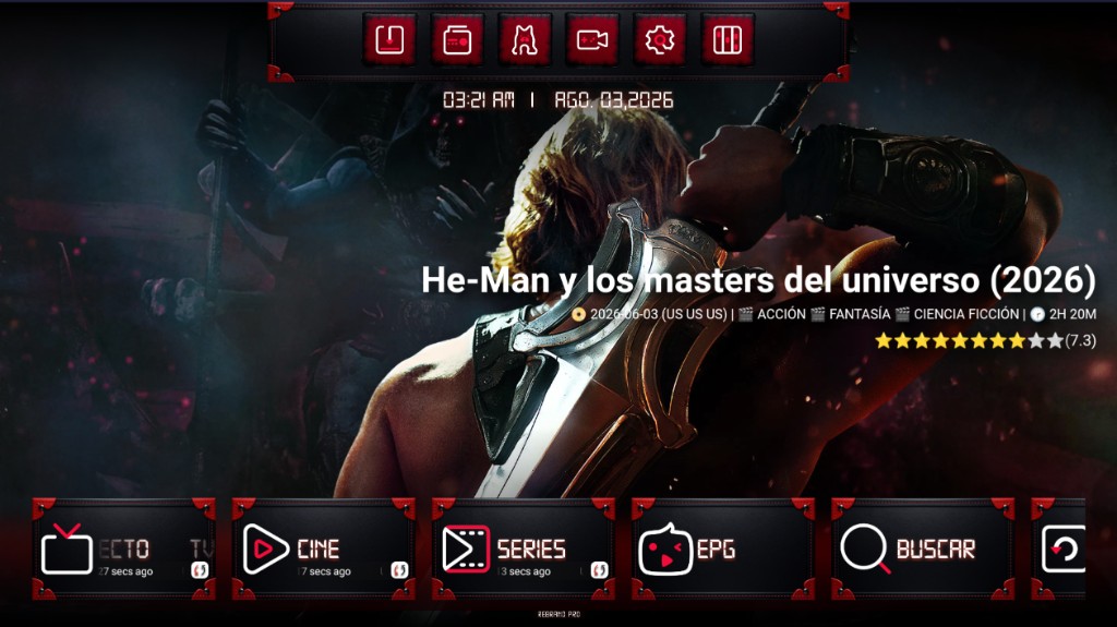 Smarters V5 3 Temas - Pantalla de Inicio