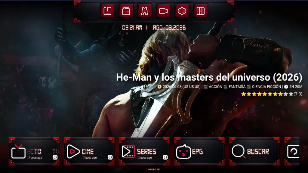 Smarters V5 3 Temas - Pantalla de Inicio