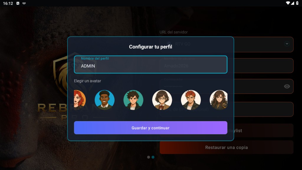 Wave Player - Configurar Perfil