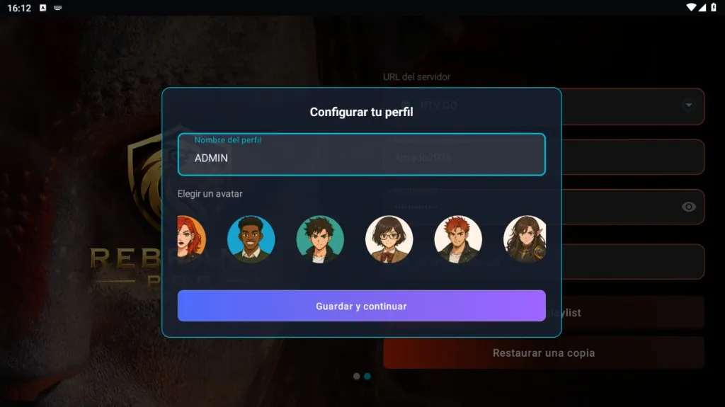 Wave Player - Configurar Perfil