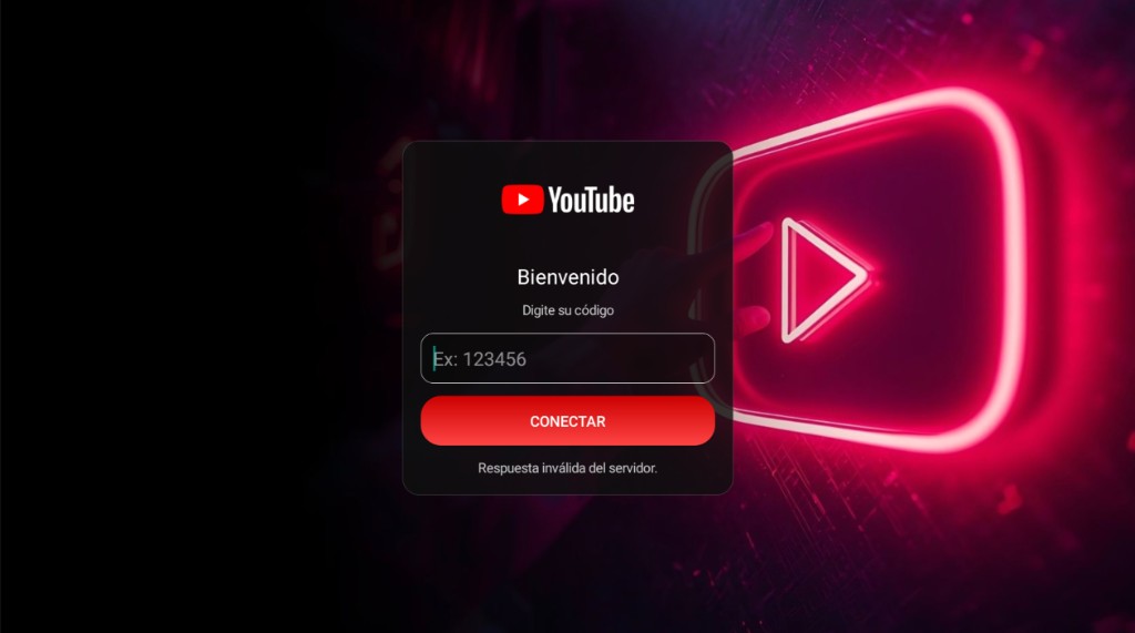 YouTube Premium - Pantalla de Login
